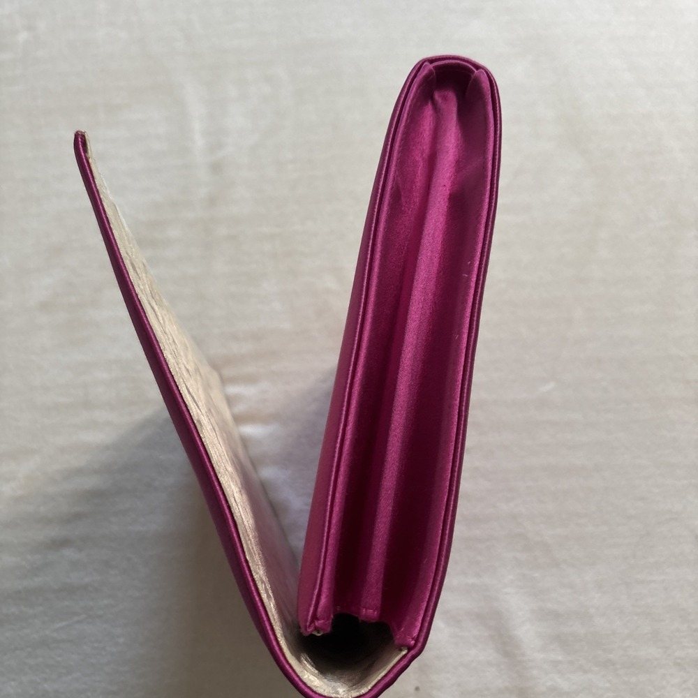 PHILIP TREACY LONDON ELEGANT CLASSIC LARGE PINK FLAP SILK CLUTCH BAG Formal - Picture 13 of 16